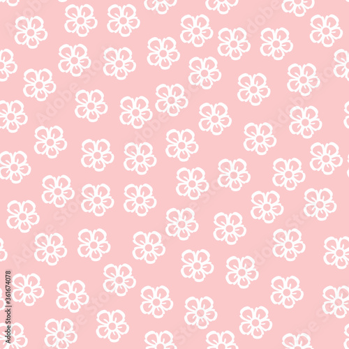 Simple random flower seamless repeat pattern background