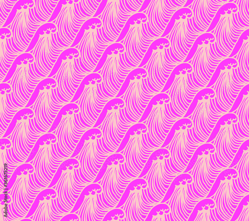 Hokusai Japanese wave seamless repeat pattern background Hokusai Japanese wave seamless repeat pattern background