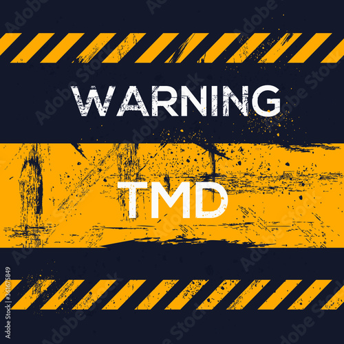 Warning sign (tmd) Temporomandibular joint dysfunction, vector illustration.