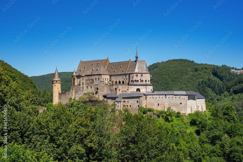 Vianden Castle, Luxembourg's best preserved monument, one of the largest fortified castles West of the Rhine Romanesque style, with gothic additions