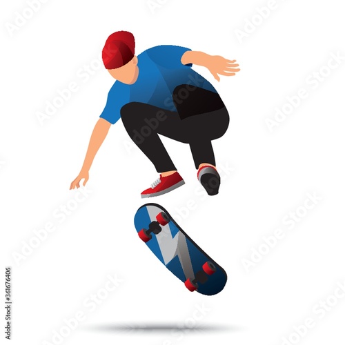 Skateboarder jumping