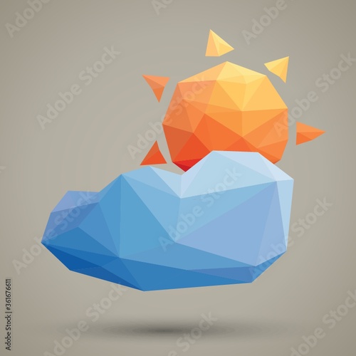 Faceted sun and cloud