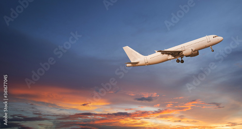 airplane in the sky at night