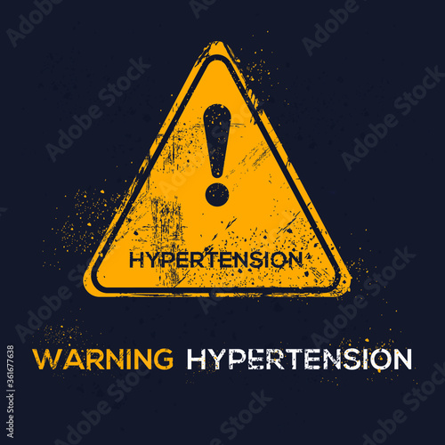 Warning sign (hypertension), vector illustration.