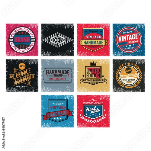 Set of premium quality labels