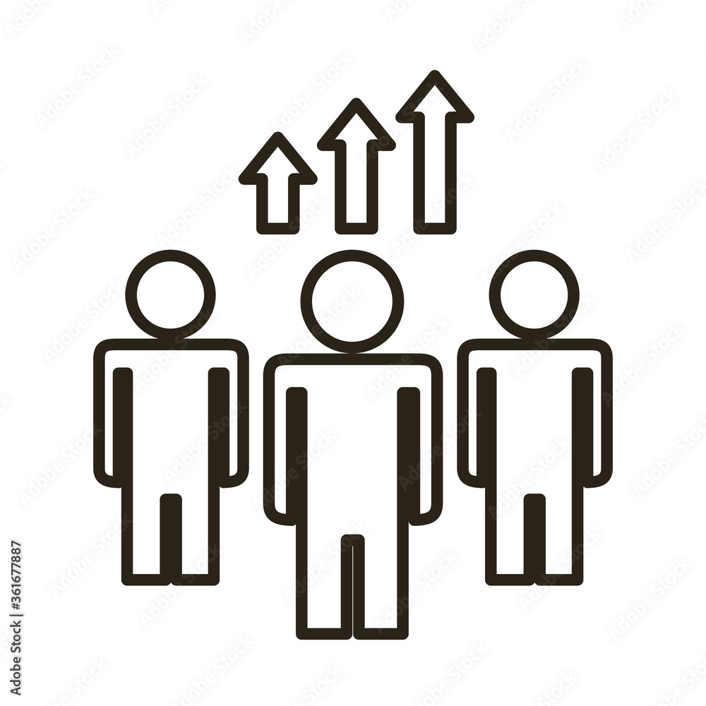 businessman figure with arrows up infographic line style icon businessman figure with arrows up infographic line style icon