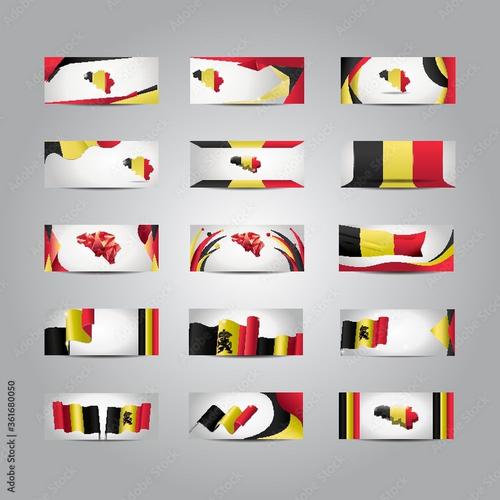 Set of Belgium banners