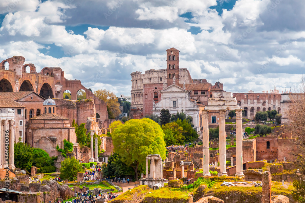 Roman Forum, view from Capitolium Hill in Rome Stock Photo | Adobe Stock