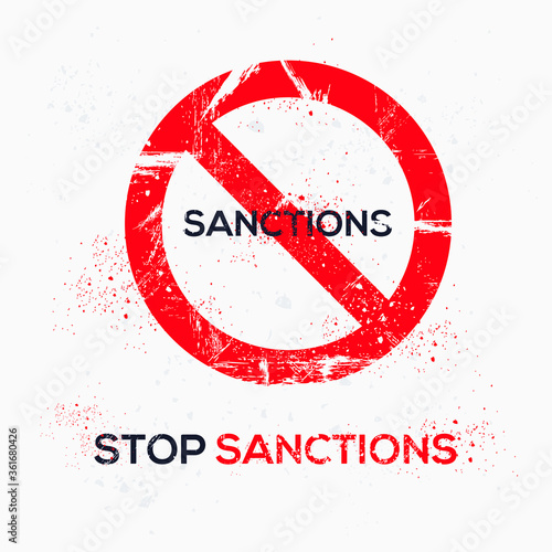 Warning sign (sanctions), vector illustration.
