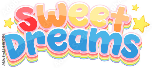 Sweet dreams logo in pastel color with little star
