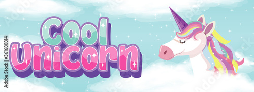 Cool unicorn text sign