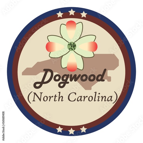 North carolina state with dogwood flower