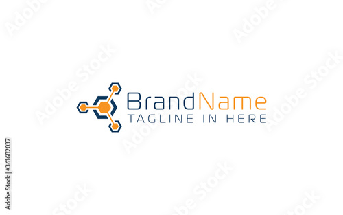 Networking data logo with simple and modern style