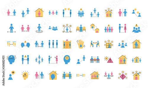 bundle of distance social set icons