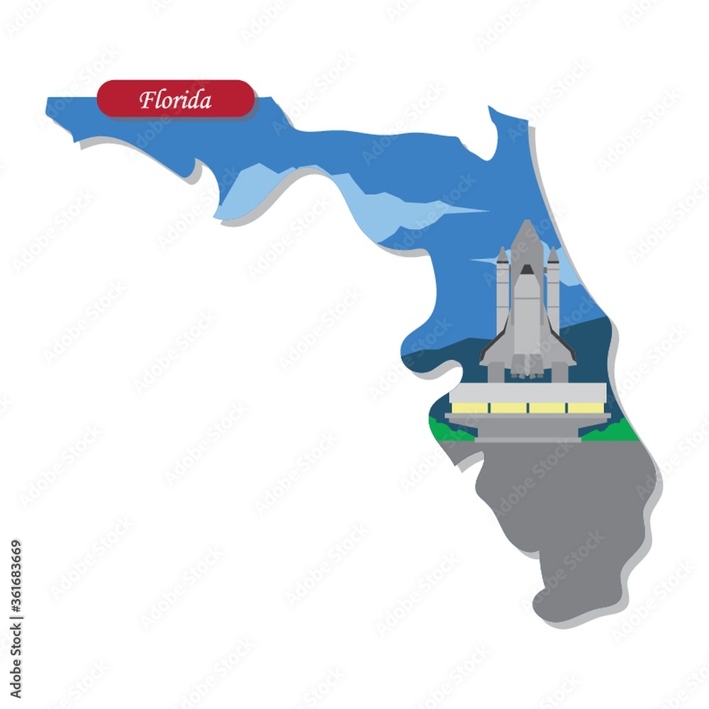 Florida state map Stock Vector | Adobe Stock