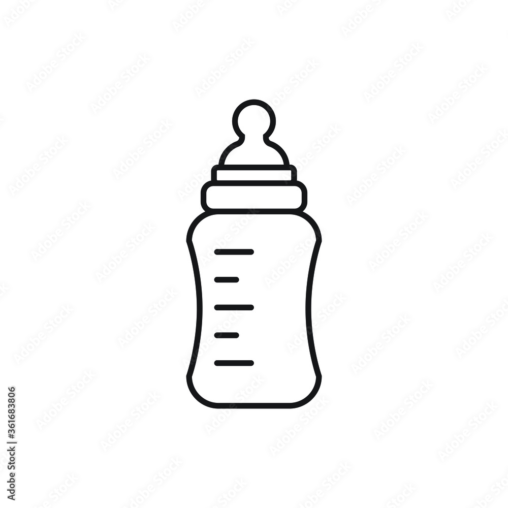 Baby bottle icon design isolated on white background. vector illustration Baby bottle icon design isolated on white background. vector illustration