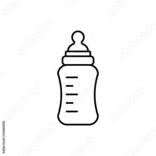 Baby bottle icon design isolated on white background. vector illustration