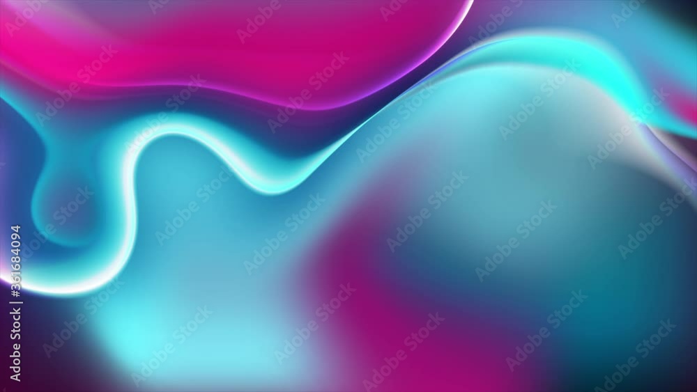 Abstract blue and pink liquid flowing waves retro motion background ...
