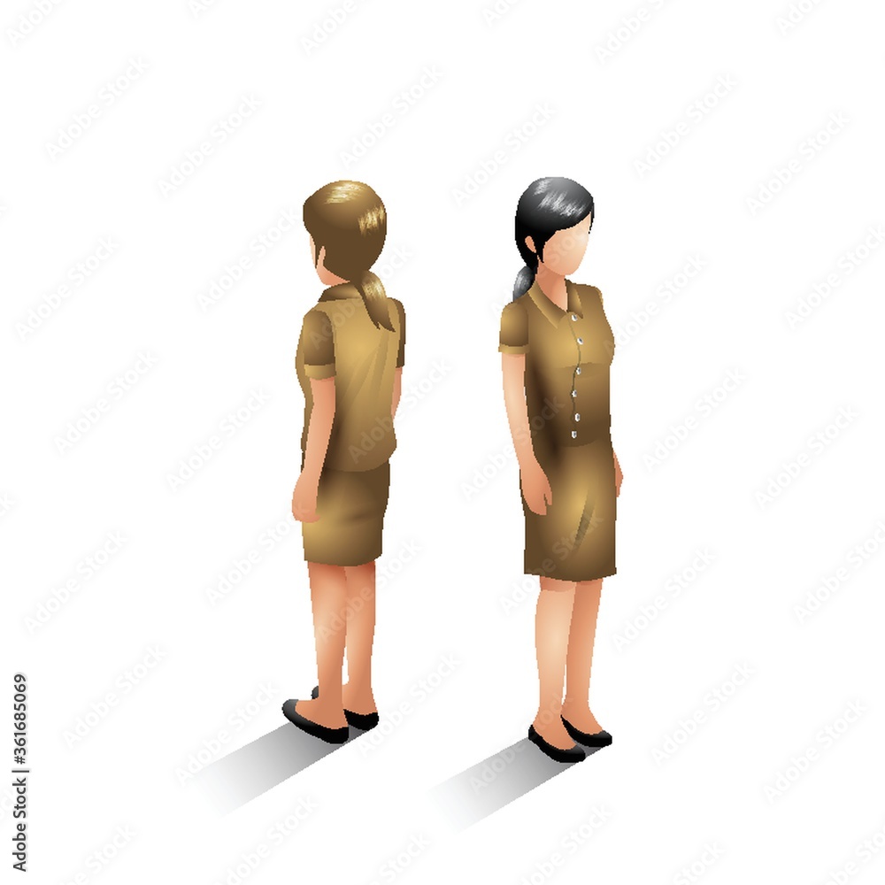 Obraz premium Isometric zoo staff