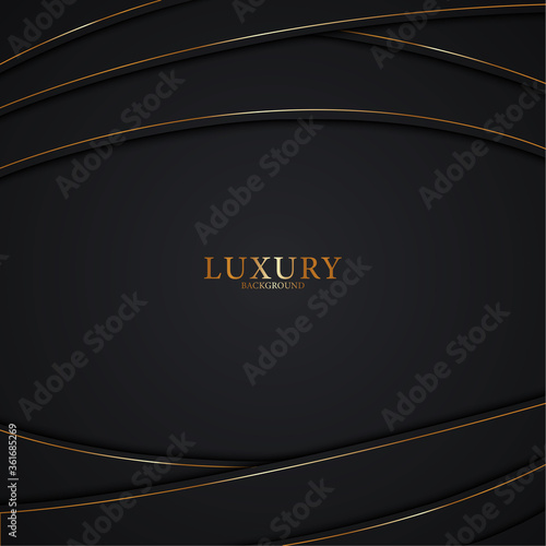 modern black abstract background with golden line