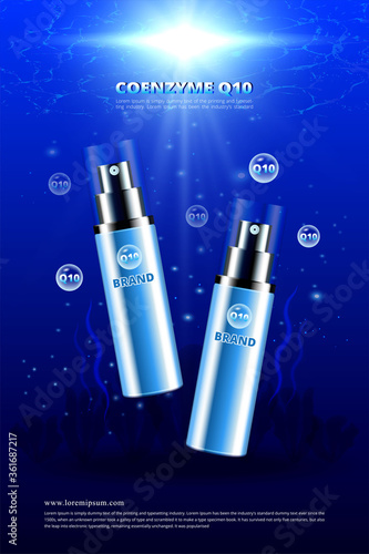 Poster cosmetic under sea products and algae q10