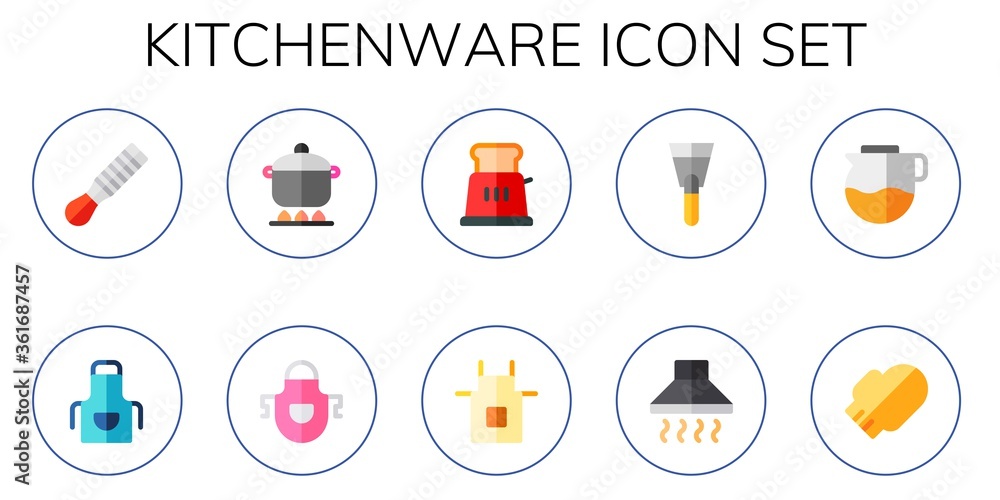 Modern Simple Set of kitchenware Vector flat Icons Modern Simple Set of kitchenware Vector flat Icons