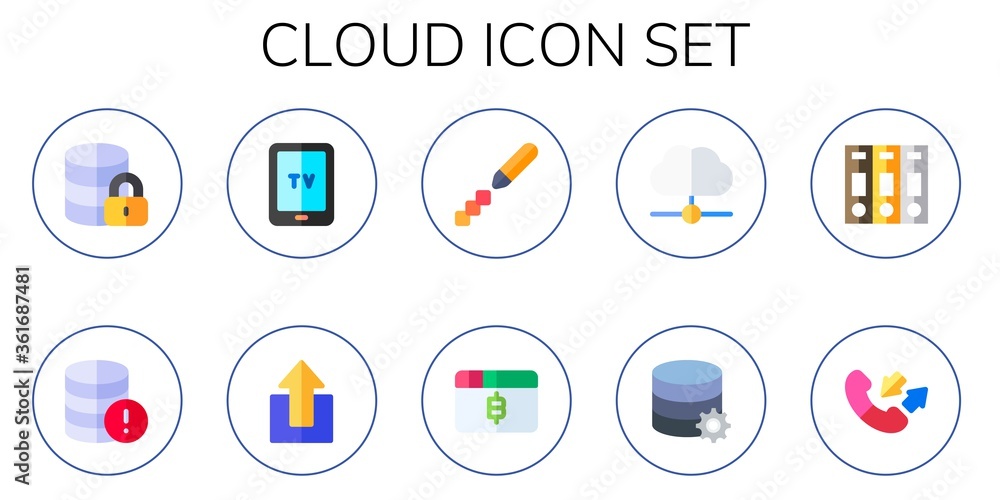 cloud icon set cloud icon set