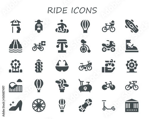 Modern Simple Set of ride Vector filled Icons