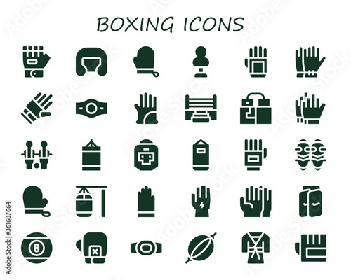 boxing icon set