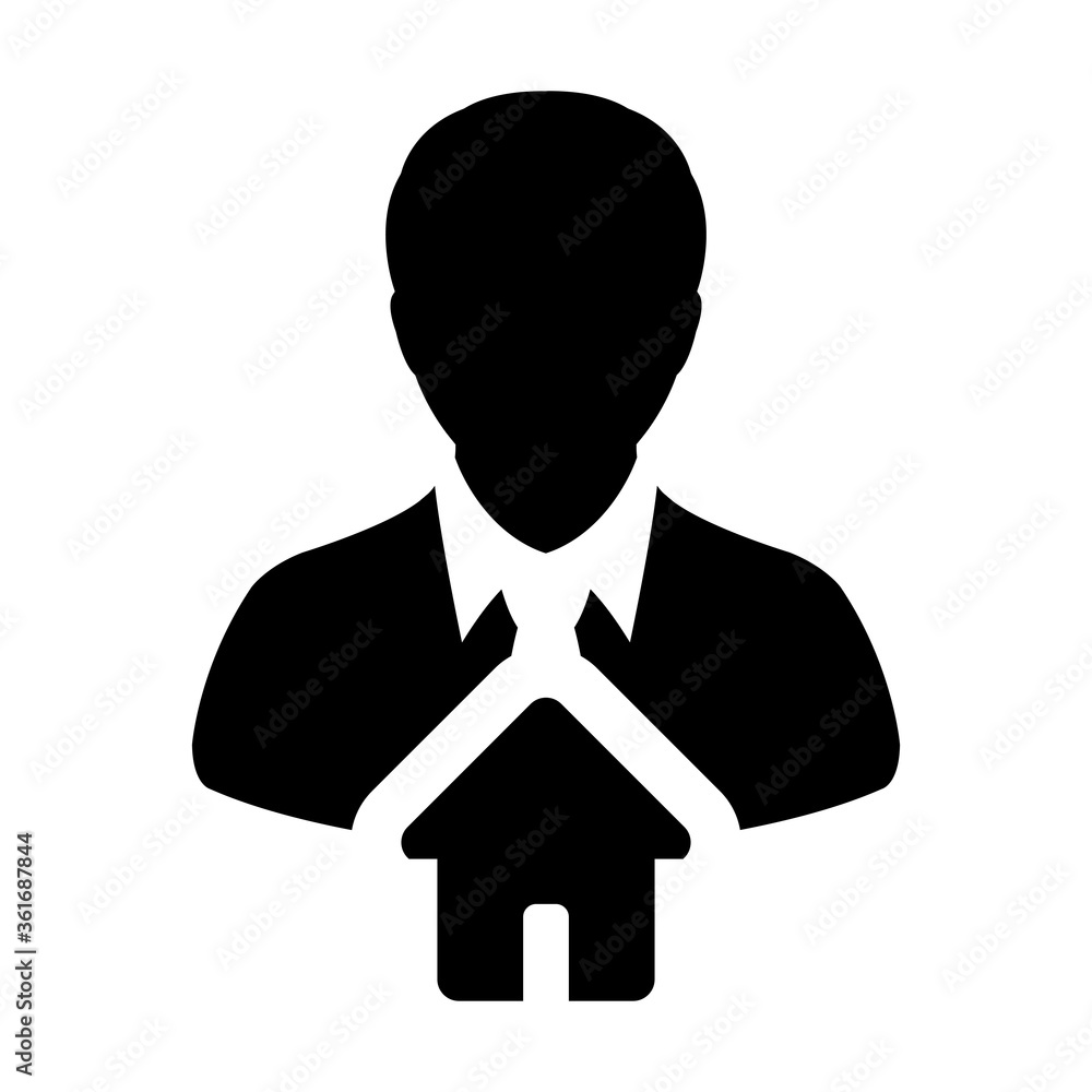 Address icon vector with person profile avatar male user in a flat color glyph pictogram illustration Address icon vector with person profile avatar male user in a flat color glyph pictogram illustration