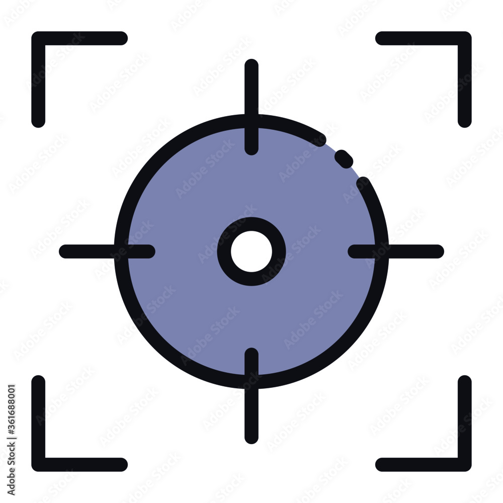 Focus. icon with dashed line style and perfect pixels. Suitable for website design, logos, applications and UI.