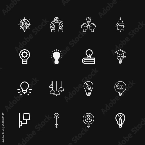 Editable 16 fluorescent icons for web and mobile