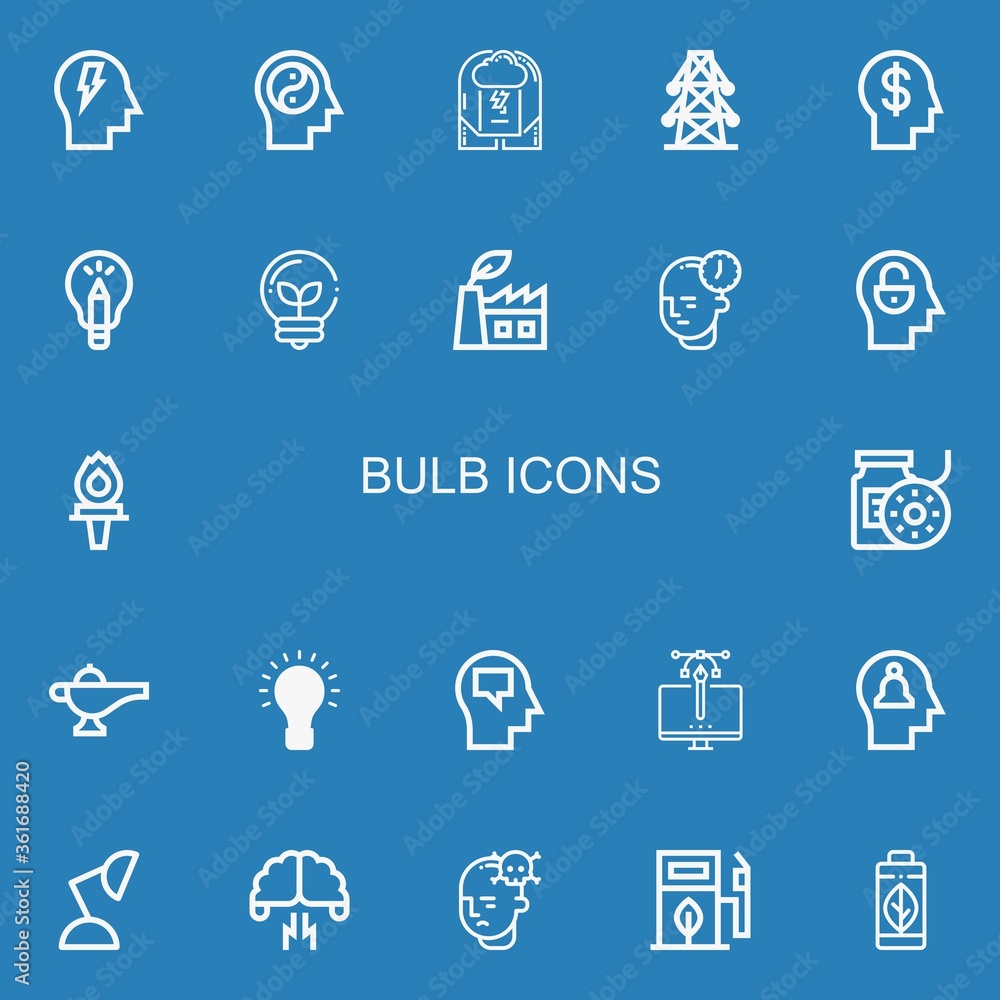 Editable 22 bulb icons for web and mobile Editable 22 bulb icons for web and mobile