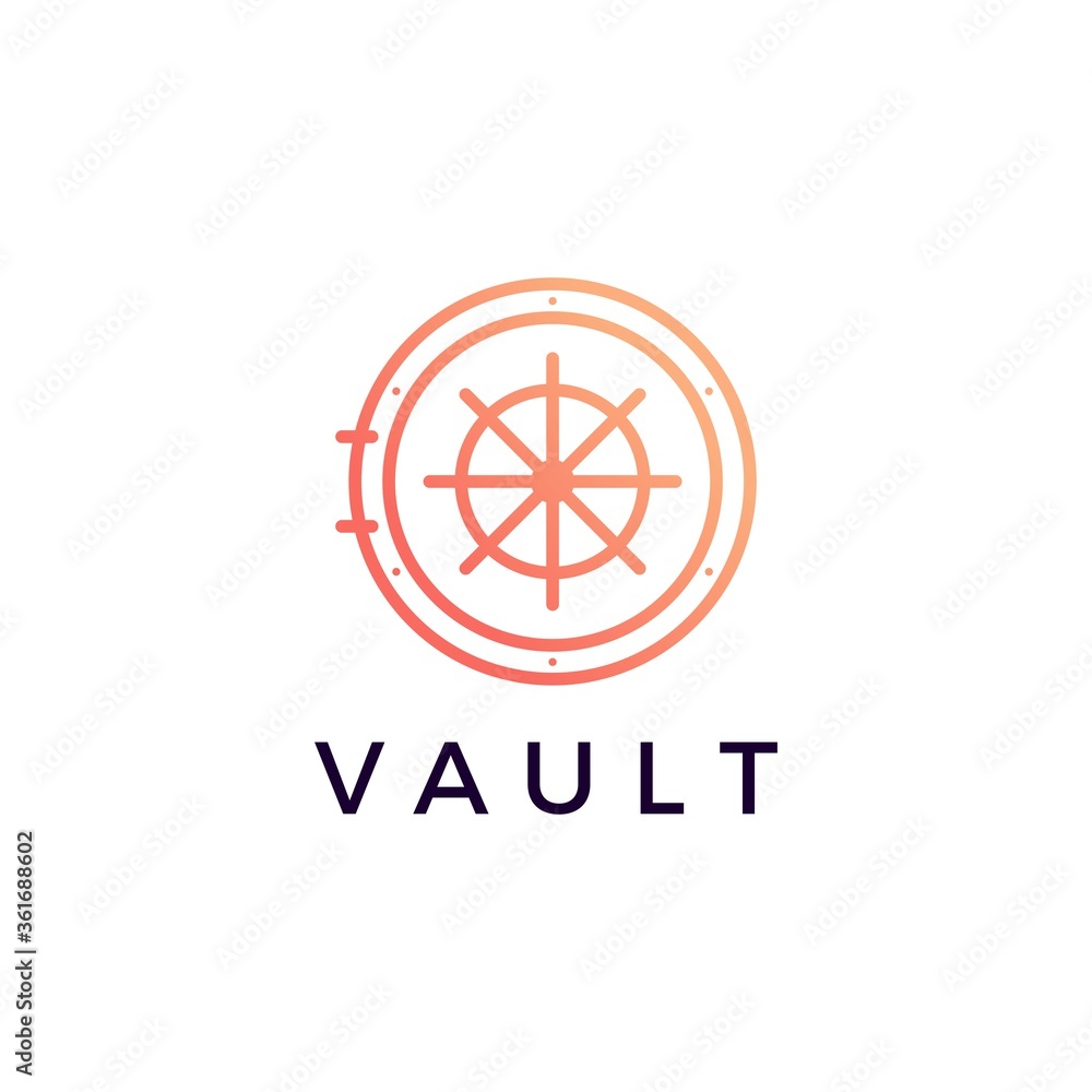 vault locker logo vector icon illustration