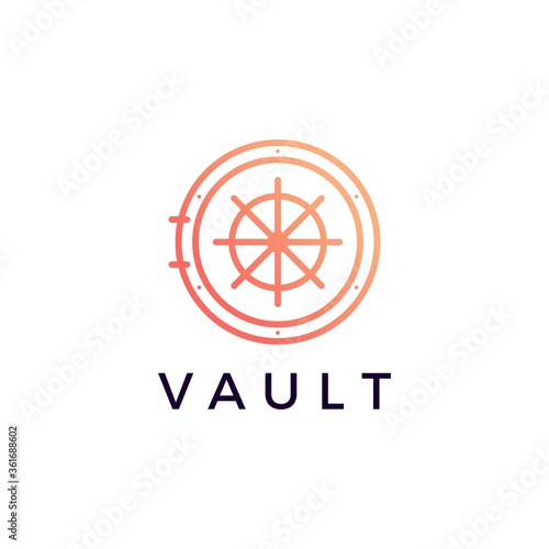 vault locker logo vector icon illustration