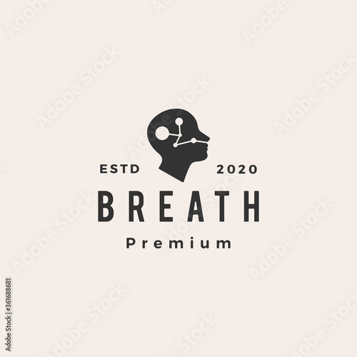 breath hipster vintage logo vector icon illustration