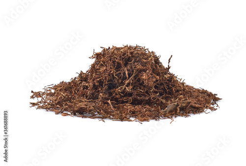Dried tobacco isolated on white background