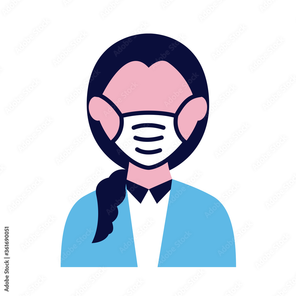 female wearing medical mask flat style icon female wearing medical mask flat style icon