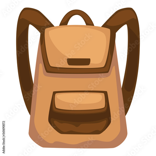 Classic rucksack with pockets and straps, backpack vector
