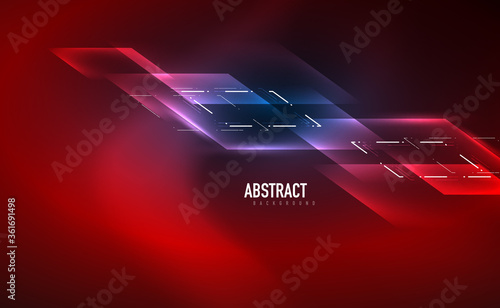 Dynamic neon shiny abstract background. Trendy abstract layout template for business or technology presentation, internet poster or web brochure cover, wallpaper