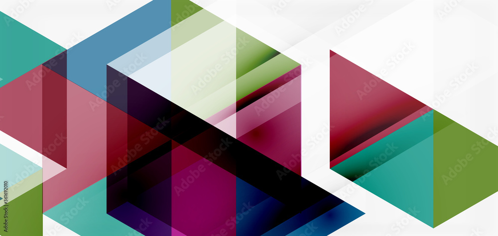 Geometric abstract background, mosaic triangle and hexagon shapes. Trendy abstract layout template for business or technology presentation, internet poster or web brochure cover, wallpaper Geometric abstract background, mosaic triangle and hexagon shapes. Trendy abstract layout template for business or technology presentation, internet poster or web brochure cover, wallpaper