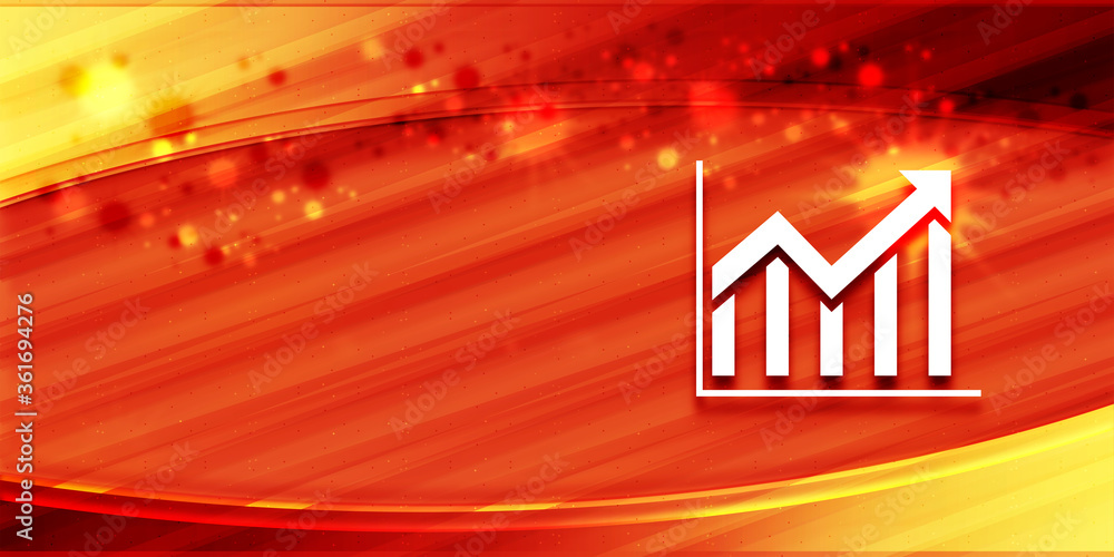 Fototapeta premium Statistics icon special summer sunlight orange banner background bright illustration
