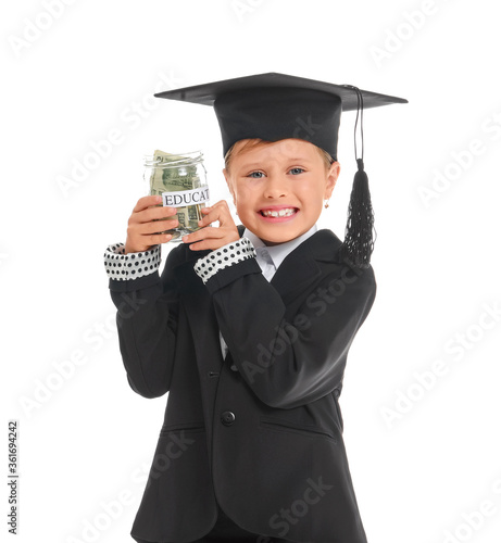 Little girl with savings fo...