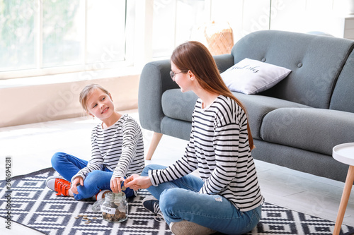Little girl and her mother ...