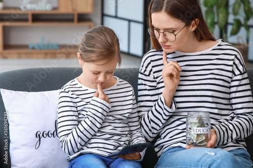 Little girl and her mother ...