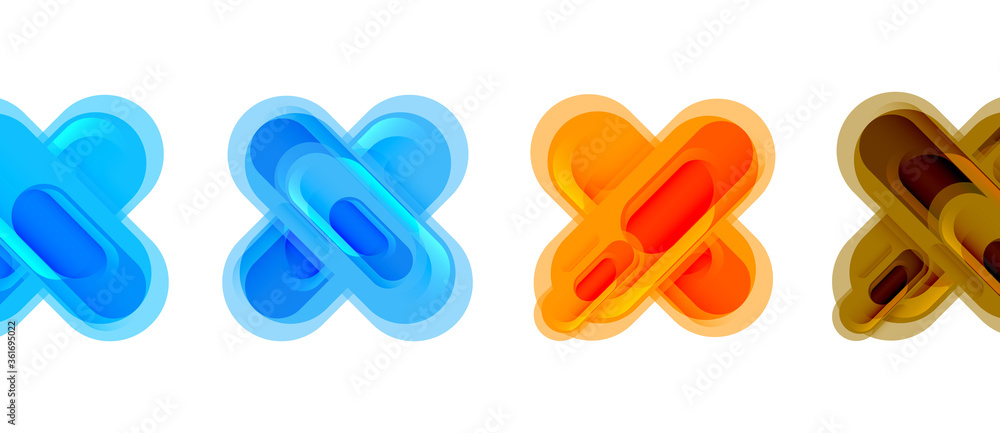 Naklejka premium Modern vector glass cross shape abstract technology background for cover, placard, poster, banner or flyer