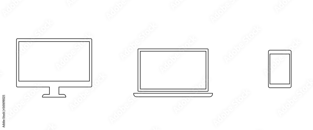set of monitor, laptop,smartphone set of monitor, laptop,smartphone