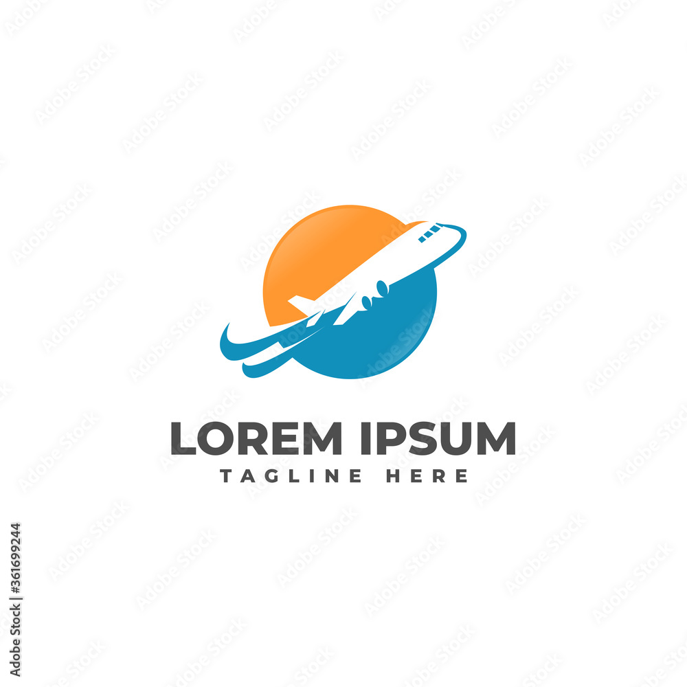 Travel with Plane Logo Vector Icon Illustration Travel with Plane Logo Vector Icon Illustration