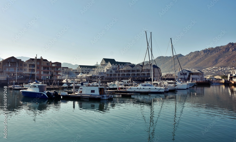 Landscape with the Harbour Island Marina in Gordons Bay