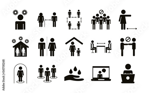 bundle of distance social set icons
